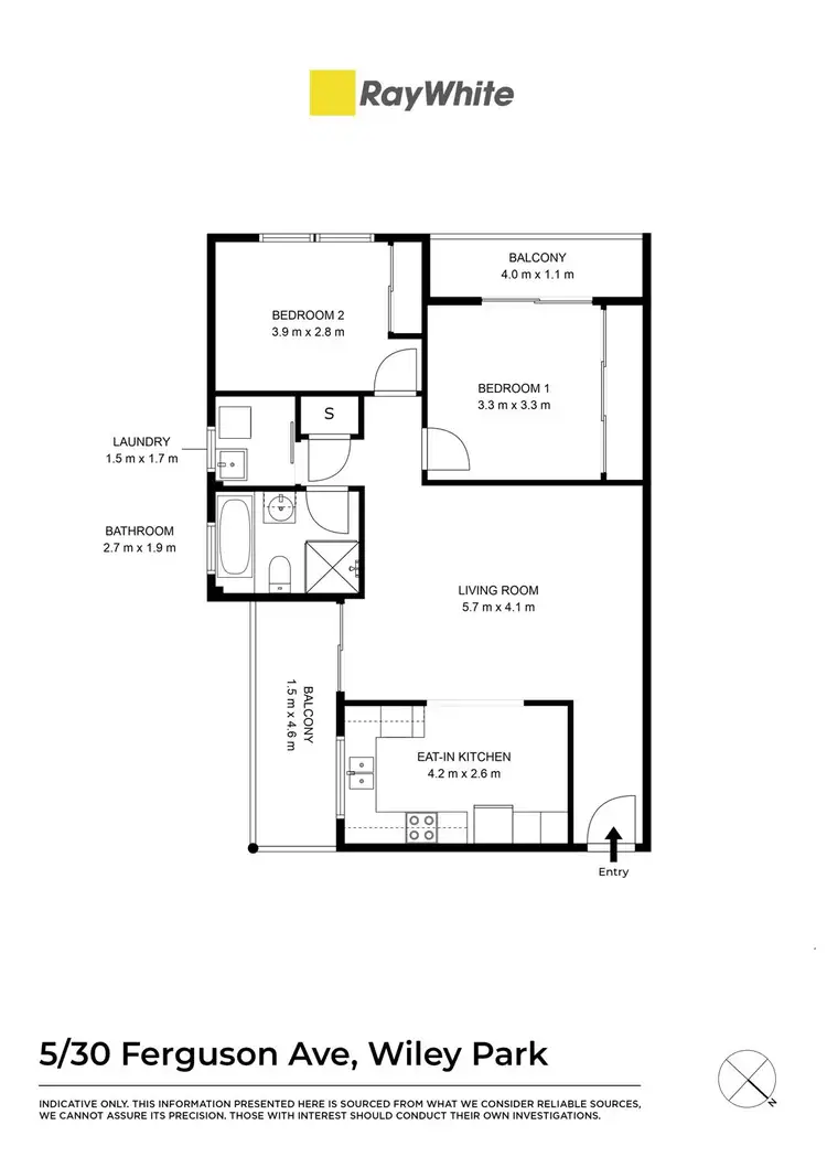 Floorplan of Homely unit listing, 5/30-32 Ferguson Avenue, Wiley Park NSW 2195