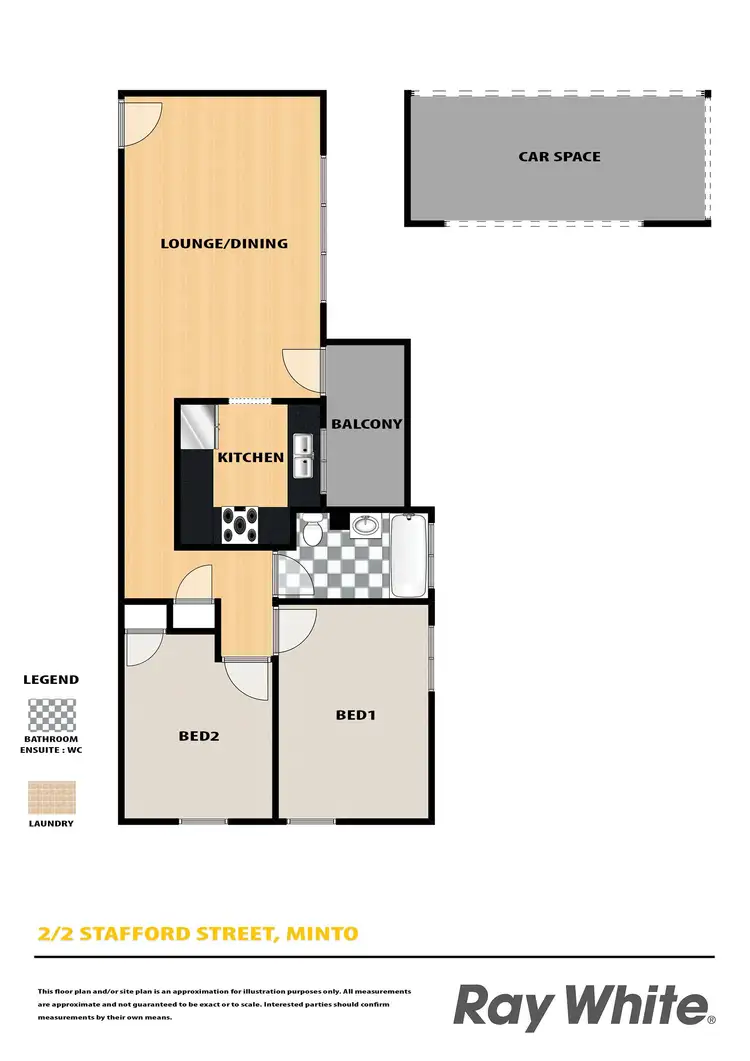Floorplan of Homely unit listing, 2/2 Stafford Street, Minto NSW 2566