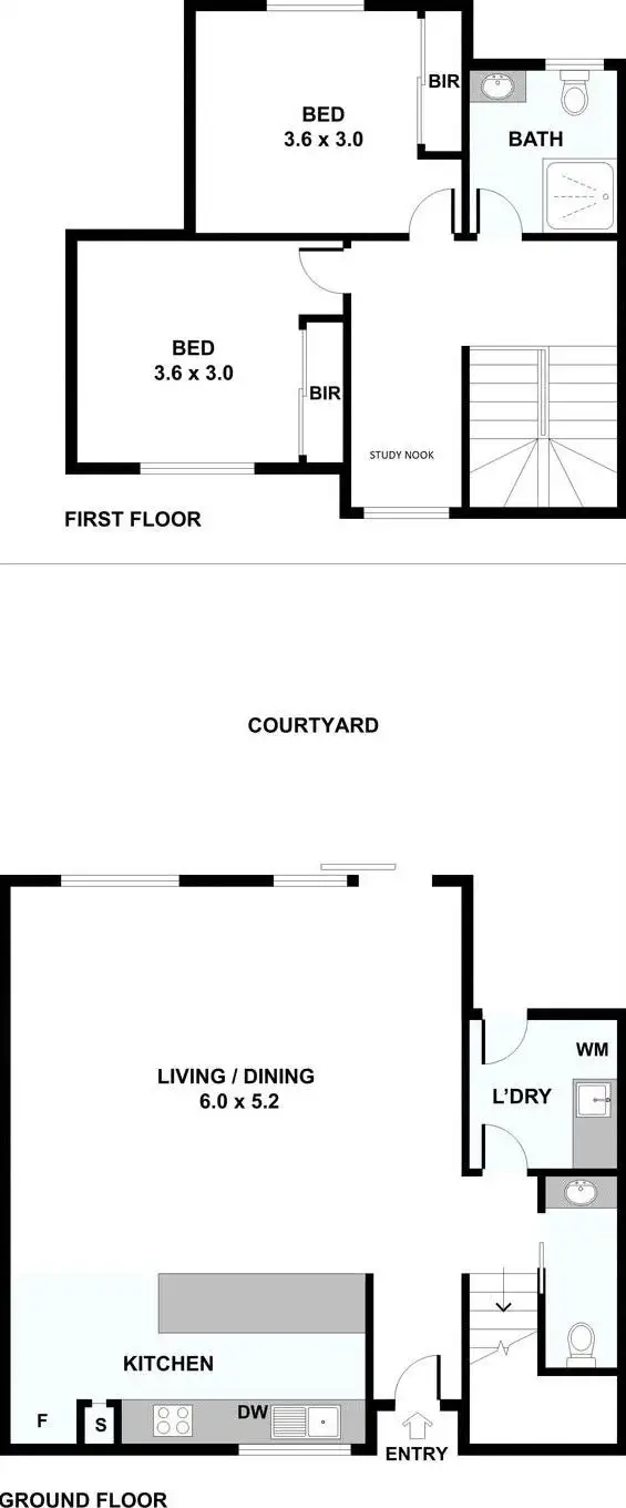 Floorplan of Homely townhouse listing, 4/83 Spring Street, Reservoir VIC 3073