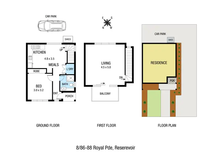 Floorplan of Homely townhouse listing, 8/86-88 Royal Parade, Reservoir VIC 3073