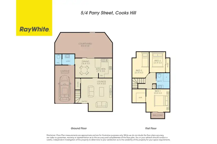 Floorplan of Homely townhouse listing, 5/4 Parry Street, Cooks Hill NSW 2300