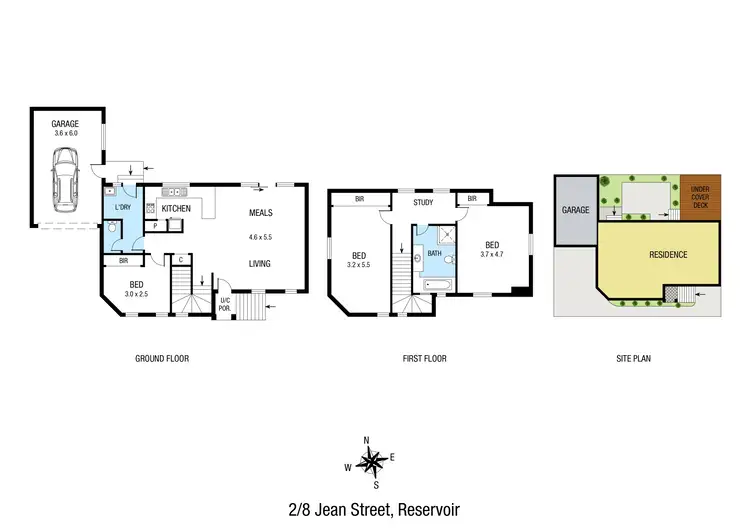 Floorplan of Homely townhouse listing, 2/8 Jean Street, Reservoir VIC 3073