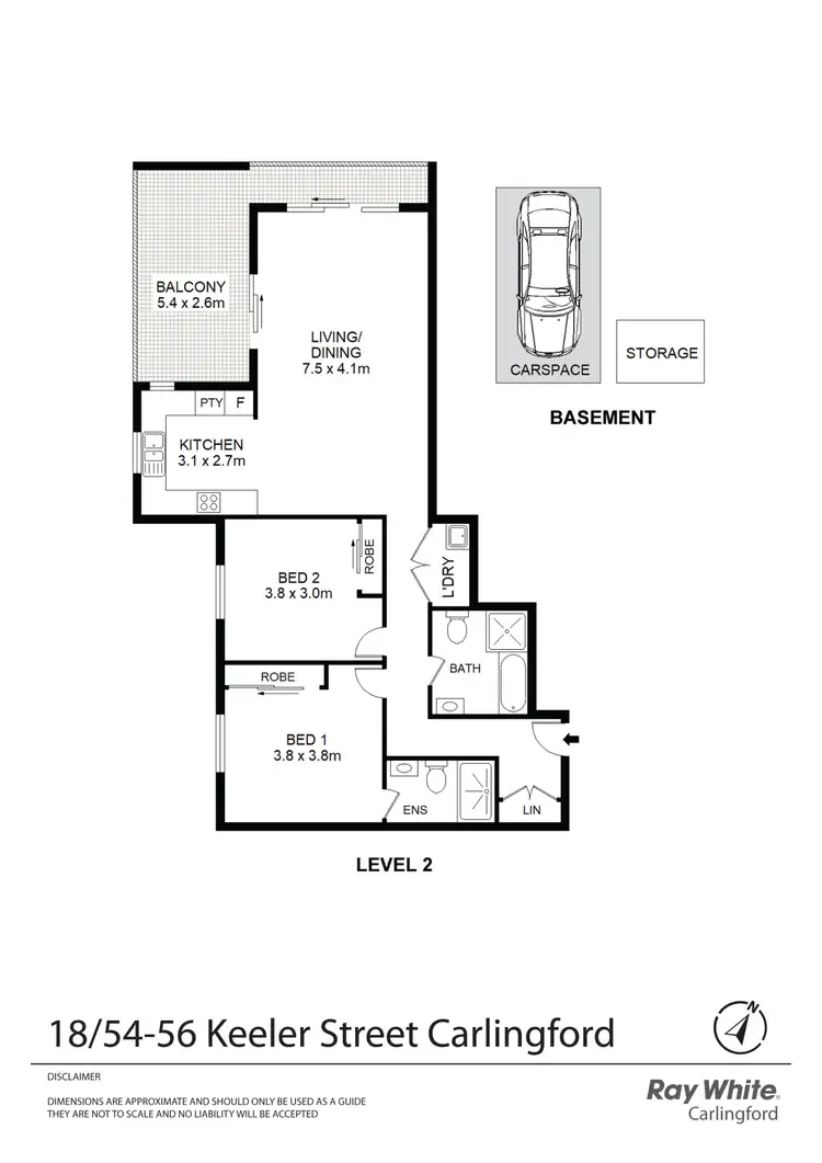 Floorplan of Homely apartment listing, 18/54-56 Keeler Street, Carlingford NSW 2118