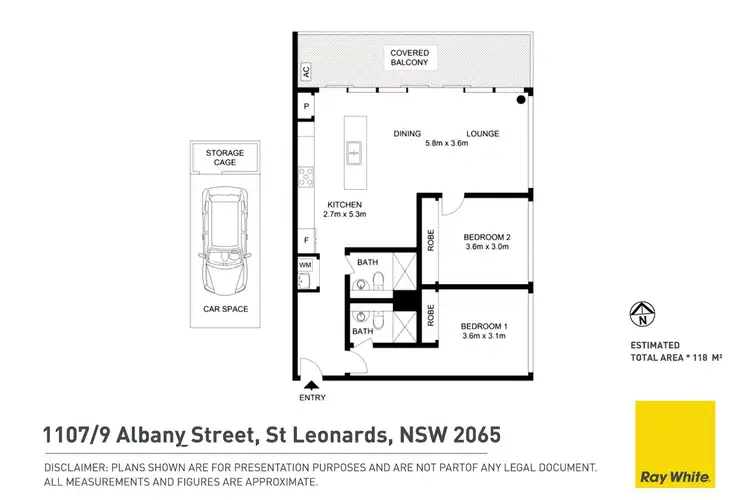 Floorplan of Homely apartment listing, 1107/9 Albany Street, St Leonards NSW 2065