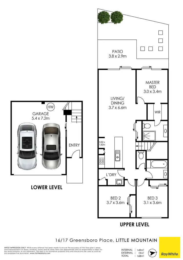 Floorplan of Homely townhouse listing, 16/17 Greensboro Place, Little Mountain QLD 4551