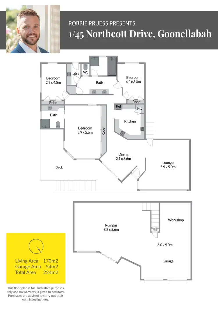 Floorplan of Homely unit listing, 1/45 Northcott Drive, Goonellabah NSW 2480