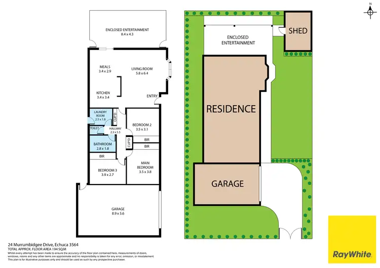 Floorplan of Homely house listing, 24 Murrumbidgee Drive, Echuca VIC 3564