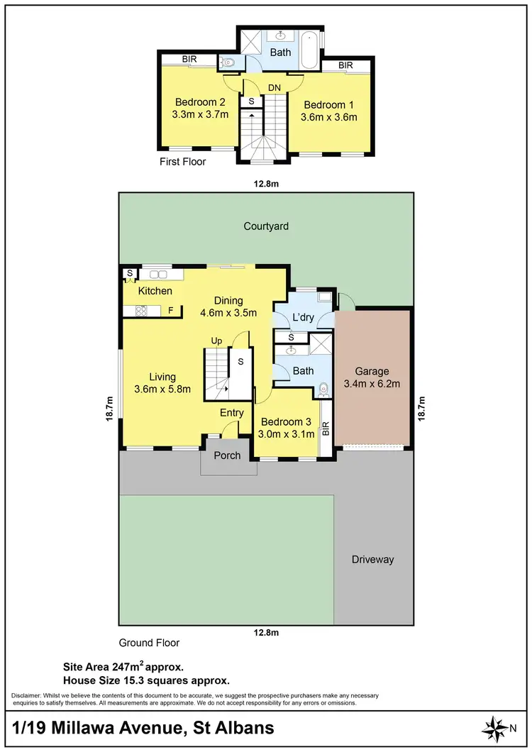 Floorplan of Homely townhouse listing, 1/19 Millawa Avenue, St Albans VIC 3021