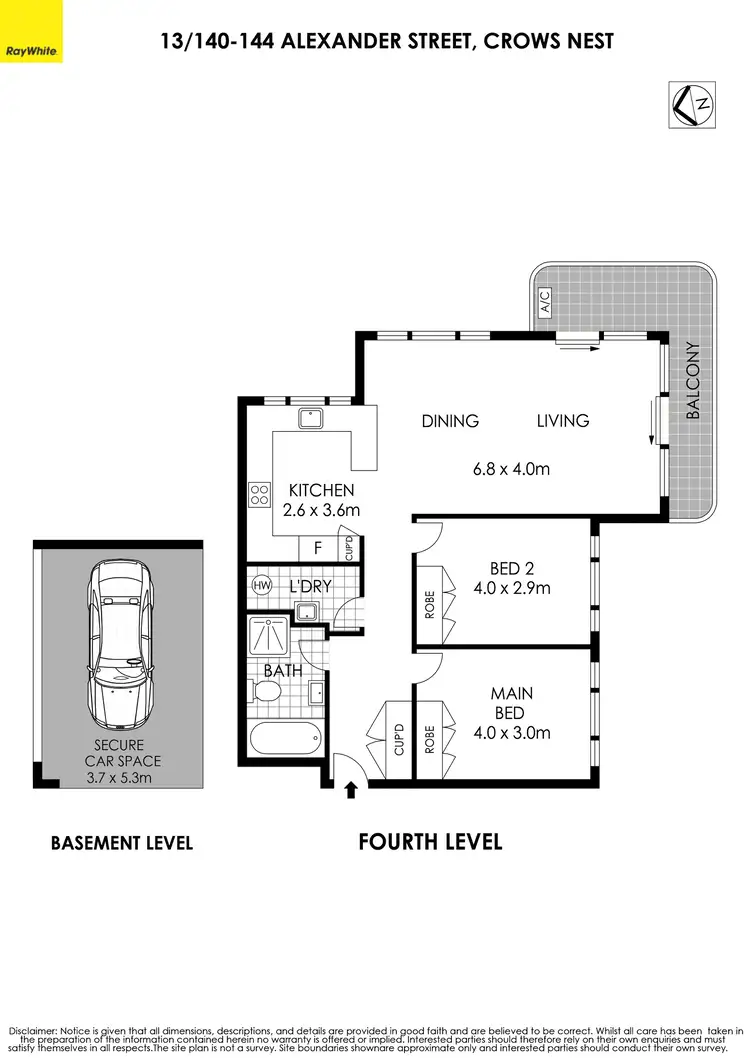 Floorplan of Homely apartment listing, 13/140-144 Alexander Street, Crows Nest NSW 2065