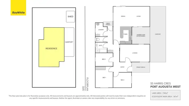 Floorplan of Homely house listing, 35 Harris Crescent, Port Augusta West SA 5700