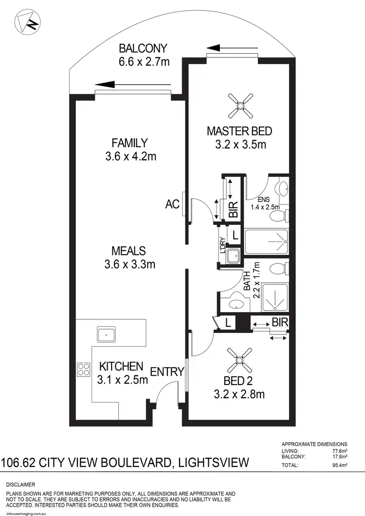 Floorplan of Homely apartment listing, 106/62 City View Boulevard, Lightsview SA 5085