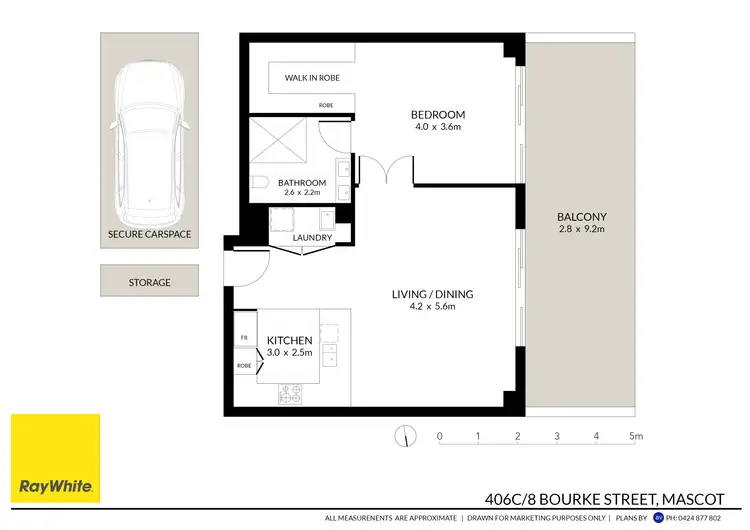 Floorplan of Homely apartment listing, 406C/8 Bourke Street, Mascot NSW 2020