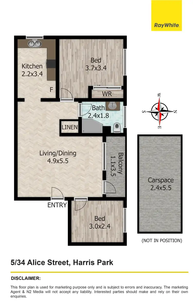 Floorplan of Homely unit listing, 5/34 Alice Street, Harris Park NSW 2150