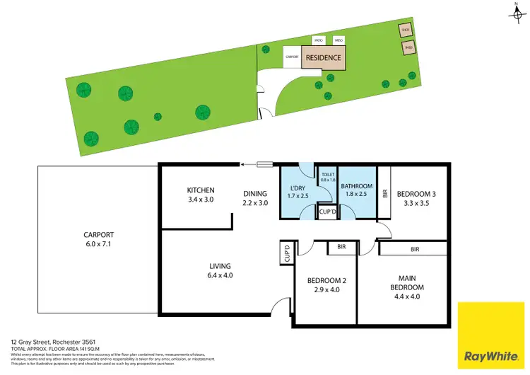 Floorplan of Homely house listing, 12 Gray Street, Rochester VIC 3561
