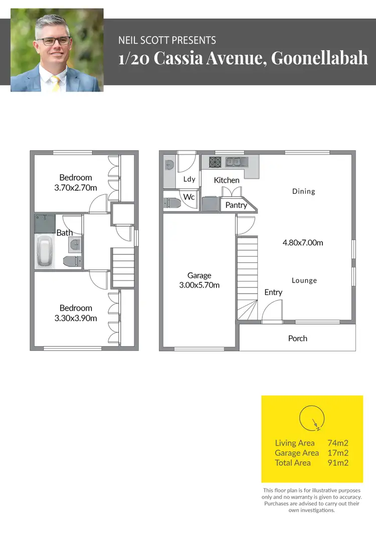 Floorplan of Homely unit listing, 1/20 Cassia Crescent, Goonellabah NSW 2480