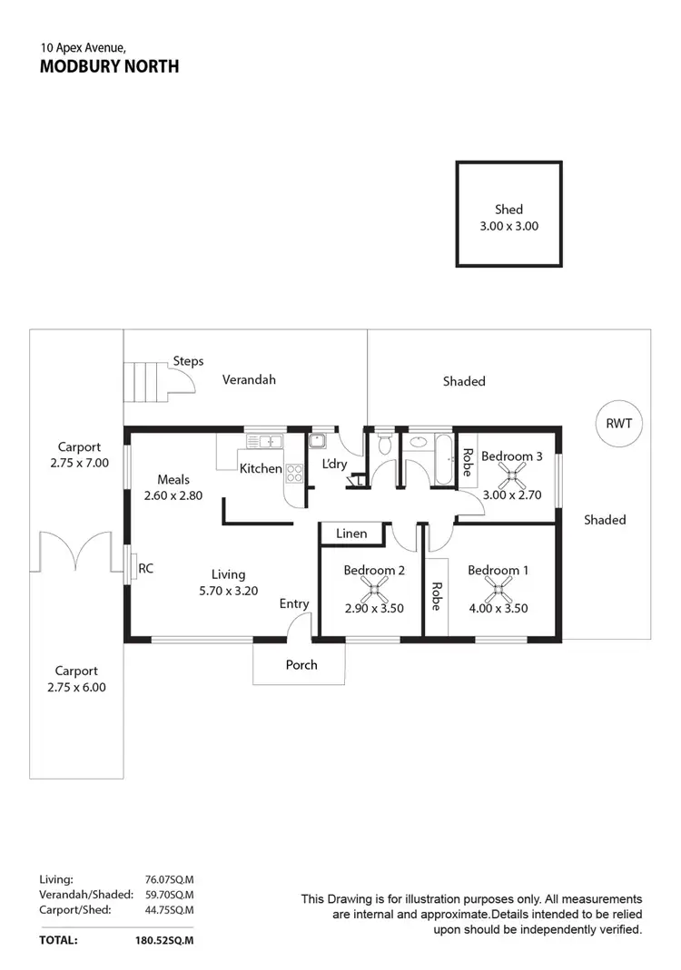 Floorplan of Homely house listing, 10 Apex Avenue, Modbury North SA 5092