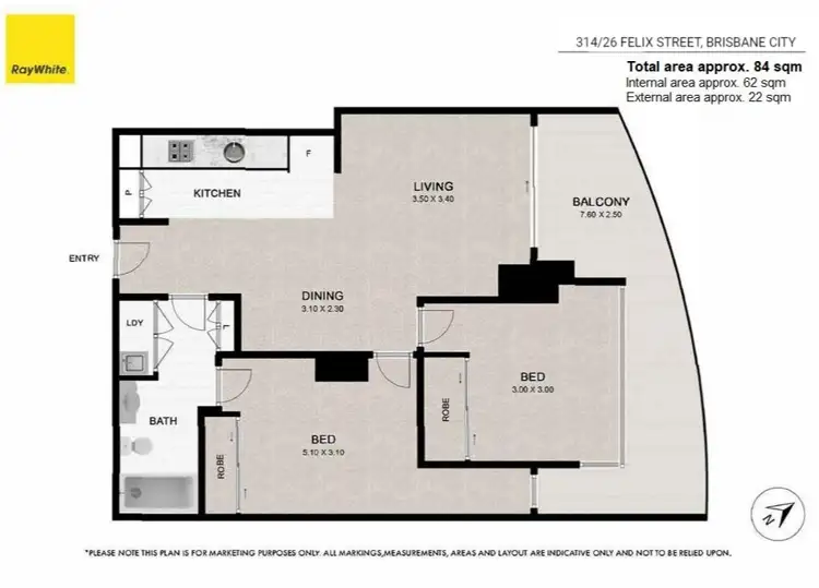 Floorplan of Homely apartment listing, 314/26 Felix Street, Brisbane City QLD 4000