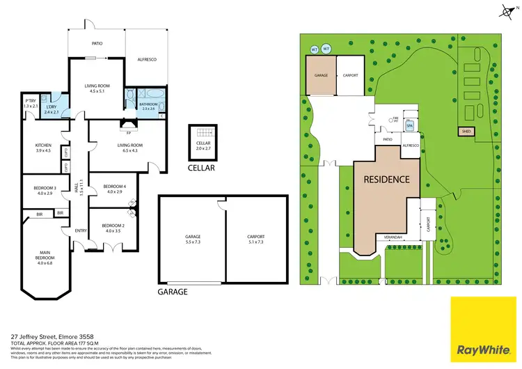 Floorplan of Homely house listing, 27 Jeffrey Street, Elmore VIC 3558