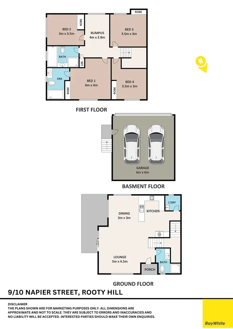 Floorplan of Homely townhouse listing, 9/10 Napier Street, Rooty Hill NSW 2766