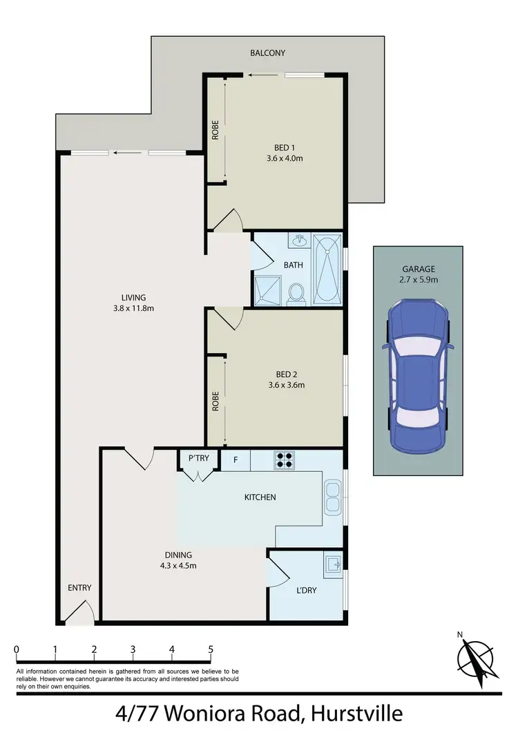 Floorplan of Homely unit listing, 4/77 Woniora Road, Hurstville NSW 2220