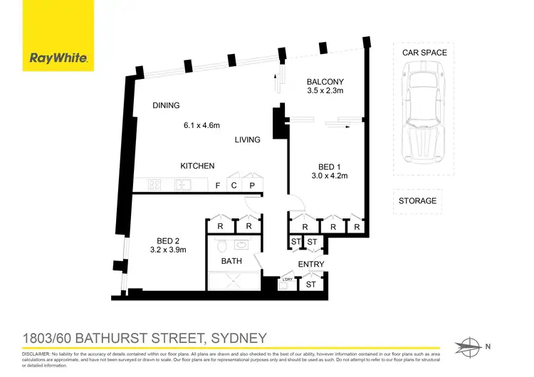 Floorplan of Homely apartment listing, 1803/60 Bathurst Street, Sydney NSW 2000