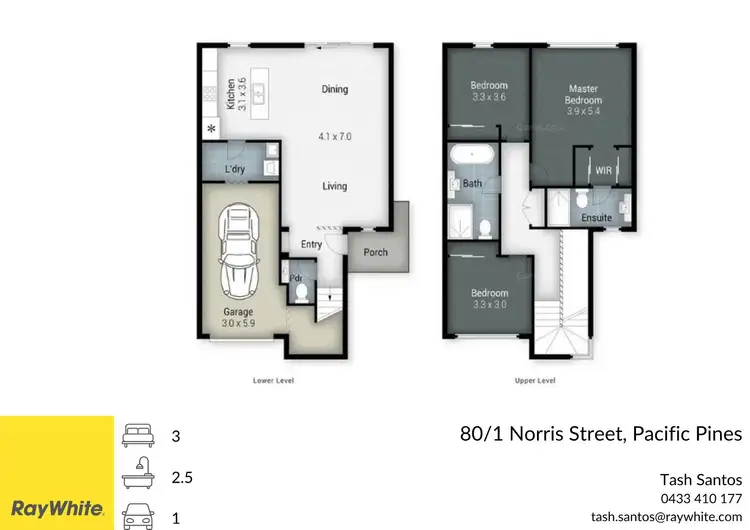 Floorplan of Homely townhouse listing, 80/1 Norris Street, Pacific Pines QLD 4211