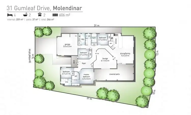 Floorplan of Homely house listing, 31 Gumleaf Drive, Molendinar QLD 4214