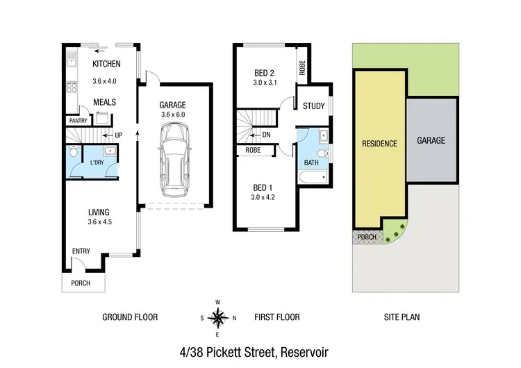 Floorplan of Homely townhouse listing, 4/38 Pickett Street, Reservoir VIC 3073