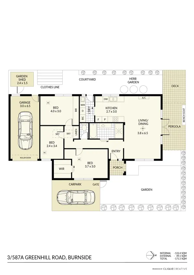 Floorplan of Homely unit listing, 3/587A Greenhill Road, Burnside SA 5066