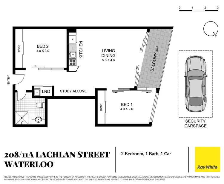 Floorplan of Homely apartment listing, 208/11A Lachlan Street, Waterloo NSW 2017