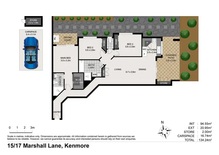 Floorplan of Homely apartment listing, 15/17 Marshall Lane, Kenmore QLD 4069
