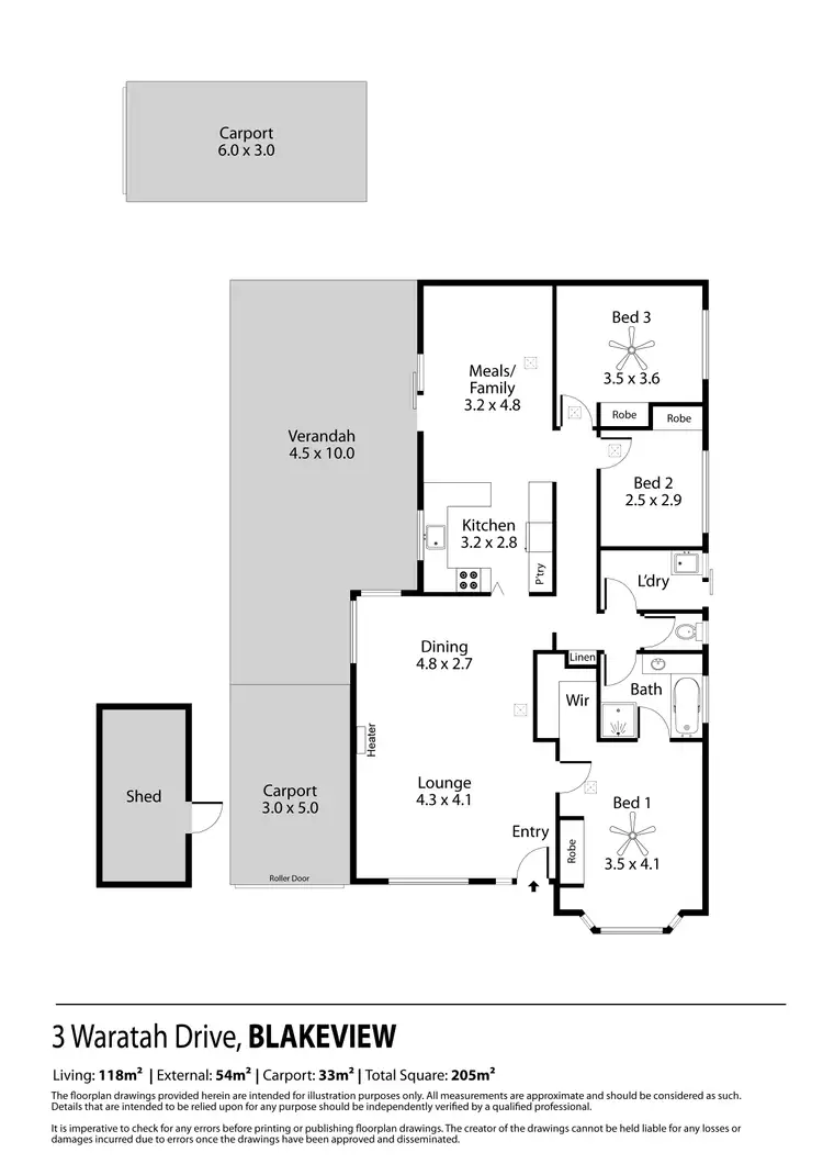 Floorplan of Homely house listing, 3 Waratah Drive, Blakeview SA 5114