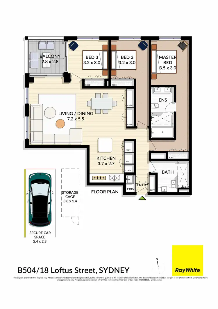 Floorplan of Homely apartment listing, 504/18 Loftus Street, Sydney NSW 2000