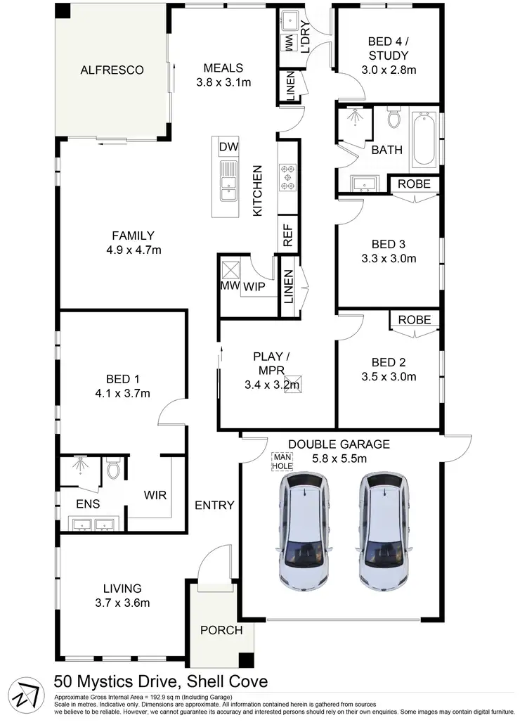 Floorplan of Homely house listing, 50 Mystics Drive, Shell Cove NSW 2529