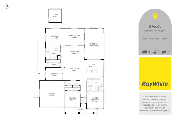 Floorplan of Homely house listing, 8 Fox Close, Goulburn NSW 2580