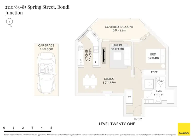 Floorplan of Homely apartment listing, 2110/83-85 Spring Street, Bondi Junction NSW 2022