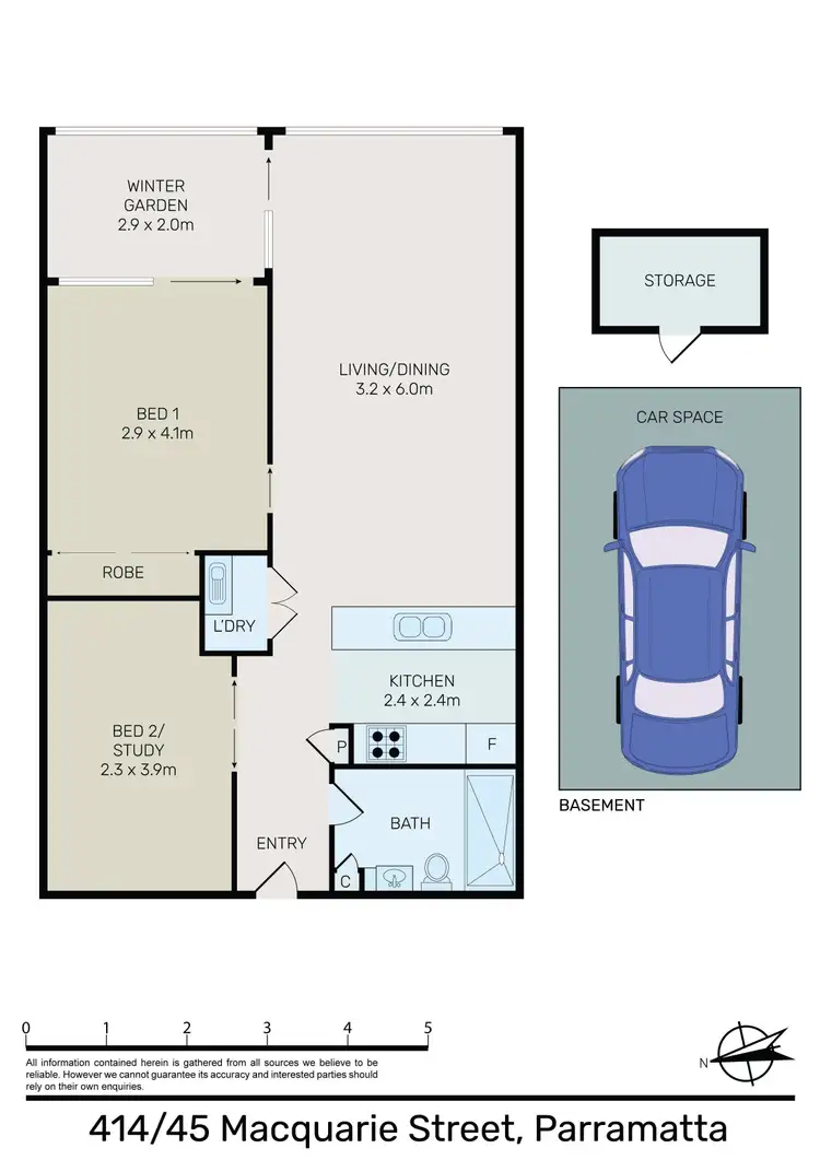 Floorplan of Homely apartment listing, 414/45 Macquarie Street, Parramatta NSW 2150