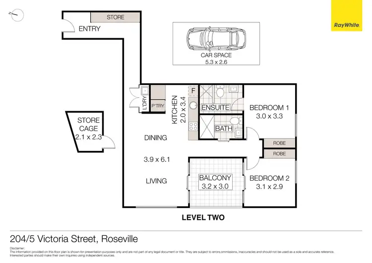 Floorplan of Homely unit listing, 204/5 Victoria Street, Roseville NSW 2069