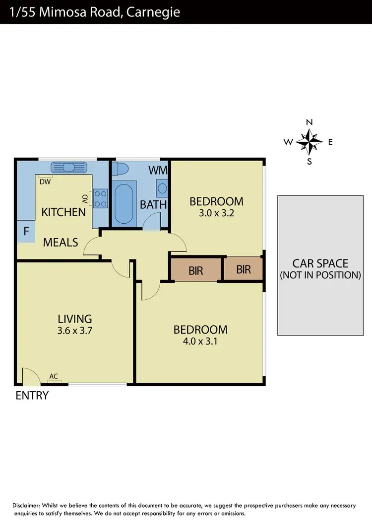 Floorplan of Homely apartment listing, 1/55 Mimosa Road, Carnegie VIC 3163