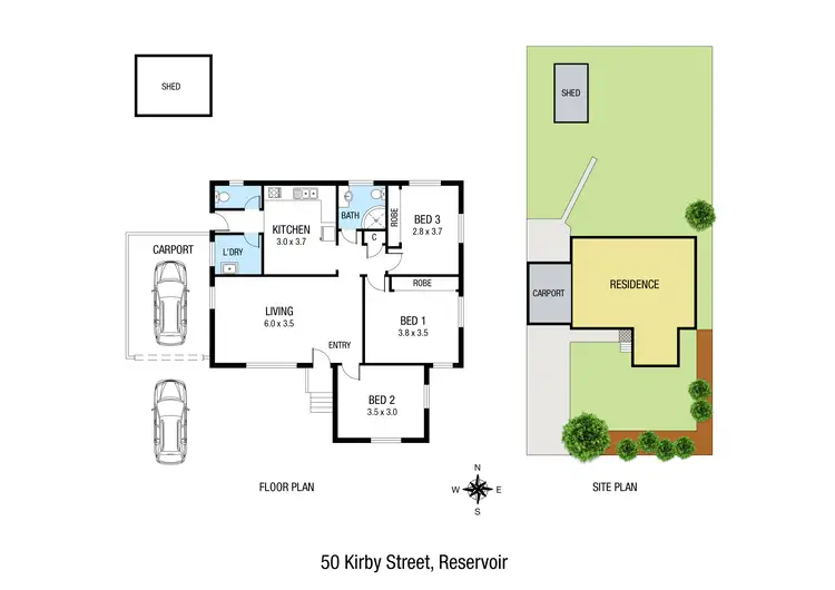 Floorplan of Homely house listing, 50 Kirby Street, Reservoir VIC 3073
