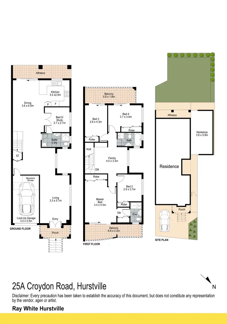 Floorplan of Homely semi-detached listing, 25A Croydon Road, Hurstville NSW 2220