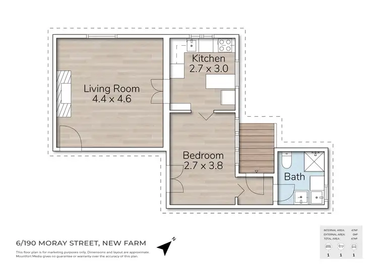 Floorplan of Homely unit listing, 6/190 Moray Street, New Farm QLD 4005
