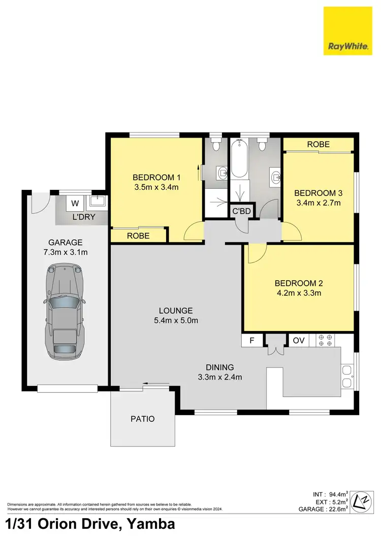 Floorplan of Homely unit listing, 1/31 Orion Drive, Yamba NSW 2464