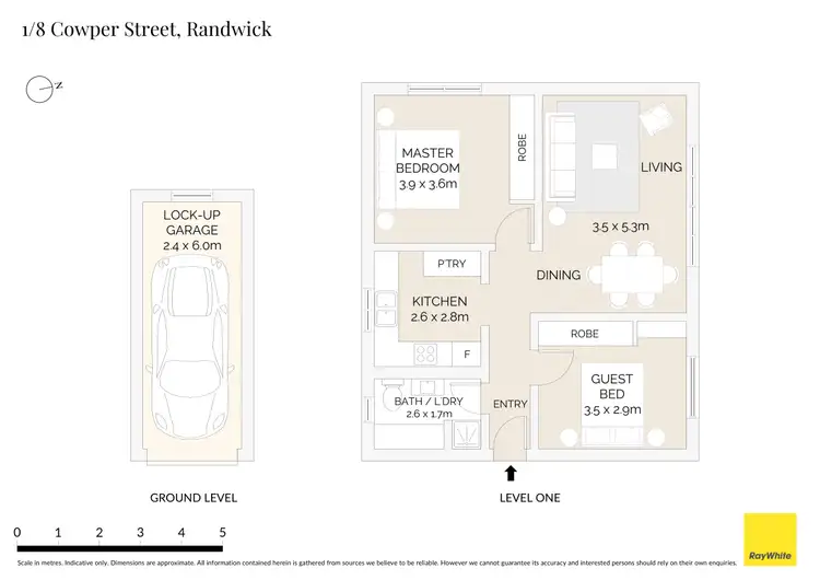 Floorplan of Homely apartment listing, 1/8 Cowper Street, Randwick NSW 2031