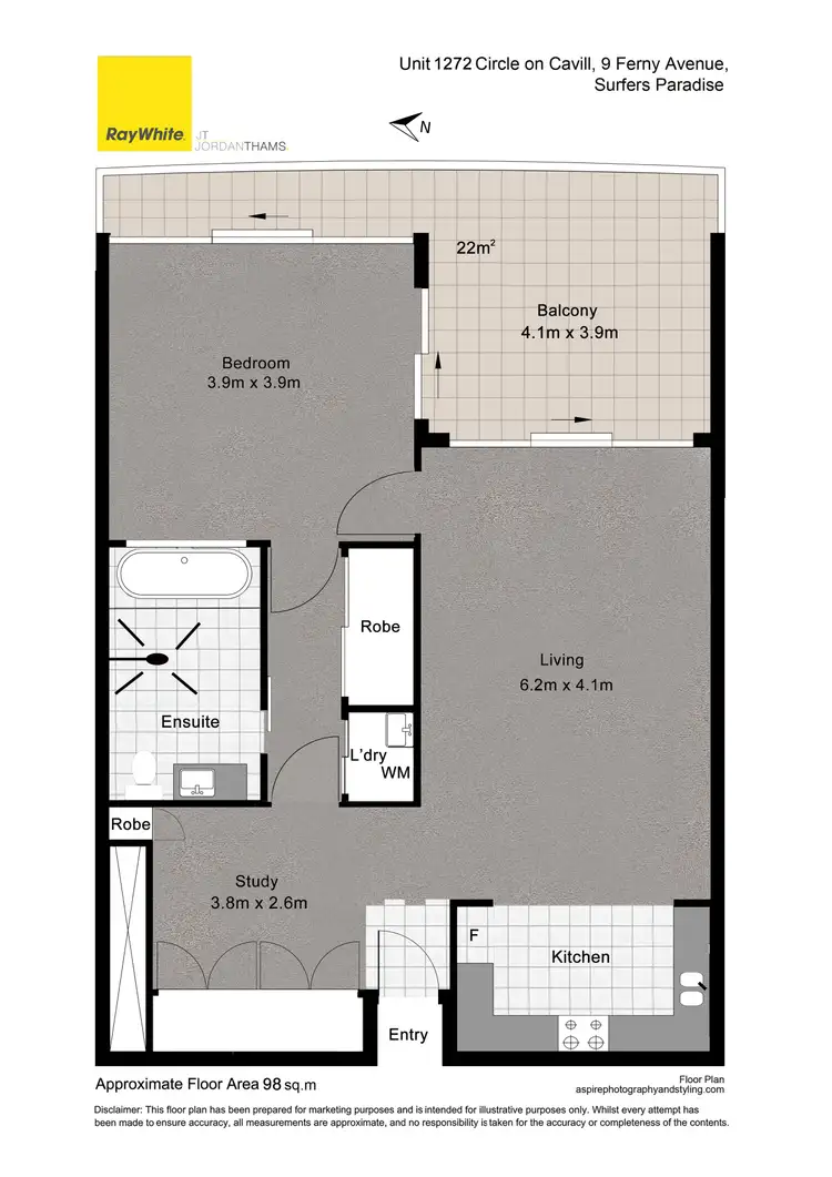 Floorplan of Homely apartment listing, 1272/9 Ferny Avenue, Surfers Paradise QLD 4217