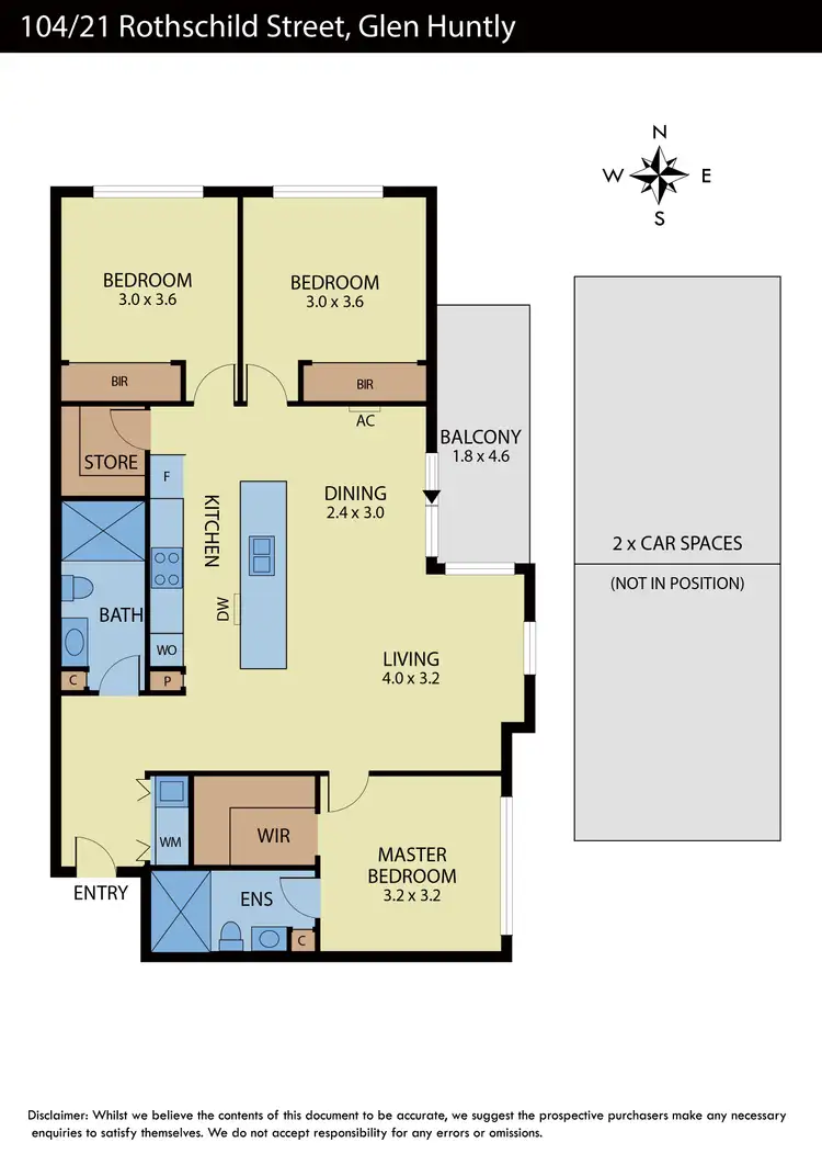 Floorplan of Homely apartment listing, 104/21 Rothschild Street, Glen Huntly VIC 3163