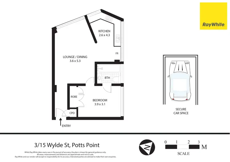 Floorplan of Homely apartment listing, 3/15 Wylde Street, Potts Point NSW 2011