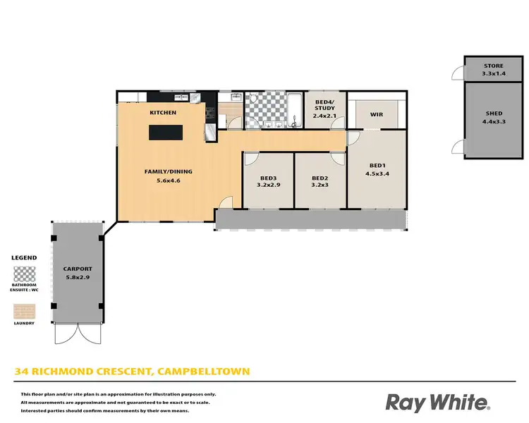 Floorplan of Homely house listing, 34 Richmond Crescent, Campbelltown NSW 2560