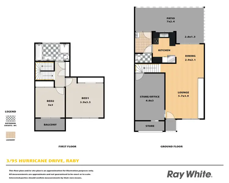Floorplan of Homely townhouse listing, 3/95 Hurricane Drive, Raby NSW 2566