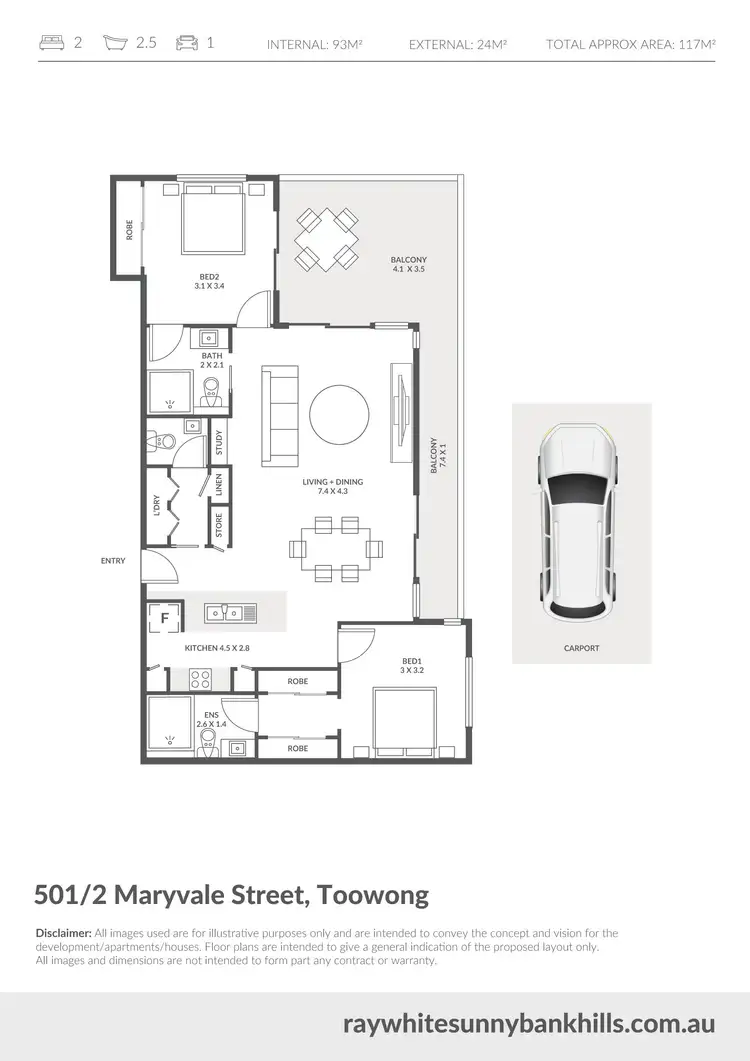 Floorplan of Homely apartment listing, 501/2 Maryvale Street, Toowong QLD 4066